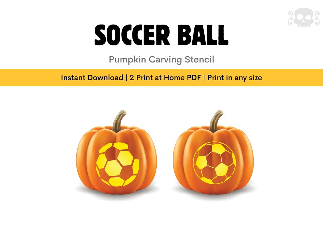 Soccer Ball Pumpkin Stencil Easy Halloween Carving Template Pattern