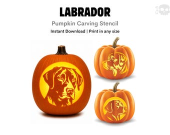 Labrador Pumpkin Carving Stencil: Trending Dog Halloween Template Design Jack O Lantern (Instant Download)