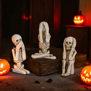 Halloween Invisible Skeleton Set – 3 PCS Resin Ghostly Skeleton Decorations, Spooky Home & Party Decor