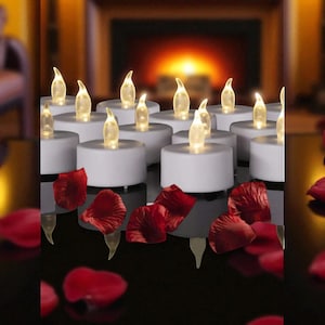 24pcs Battery LED Tealights – Flameless Flickering Votive Candles for Wedding, Party & Holiday Decoration