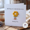 Handmade Get Well Card Crochet Daisy Flower