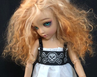 White and Black Embroidered dress for Yo-SD / LittleFee /10" BJD