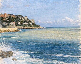 Impresión artística de la Costa Azul (Descarga digital)