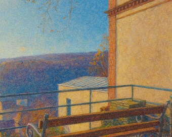 Impresión de arte de Königstein Hillside Bench – Descarga digital