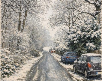 Impresión de arte callejero invernal de Fráncfort (descarga digital)