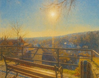 Impresión de arte Königstein Sunny Bench – Descarga digital