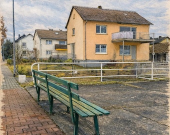 Impresión artística del Banco del Barrio Bruchköbel – Descarga digital