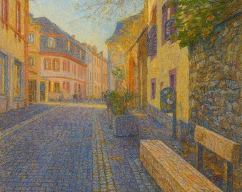 Impresión de arte callejero del casco antiguo de Kronberg (descarga digital)