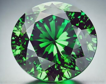 Pietra preziosa sciolta di granato tsavorite verde naturale taglio rotondo da 9,50 ct.