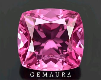 Zaffiro rosa naturale da 9 x 9 mm, taglio cuscino, pietra preziosa sciolta rosa scintillante