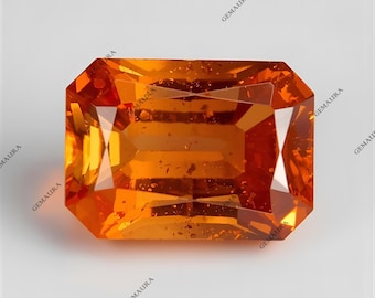 Zaffiro arancione pesca taglio radiante da 10,8 ct - Pietra preziosa di Ceylon