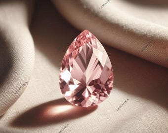 Morganite pesca naturale – Pietra preziosa sciolta taglio a pera 9×6 mm