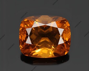 Zaffiro arancione Ceylon da 8,9 ct: pietra preziosa taglio cuscino