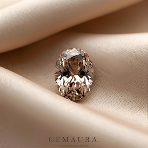 Brauner Diamant im Ovalschliff - 3+ Karat Schokolade Edelstein mit reichem goldenem Feuer, tiefer erdiger Brillianz