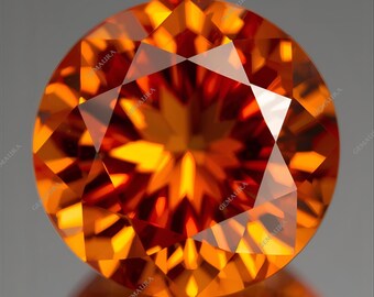 Zaffiro arancione Radiant Sunrise da 10,4 ct - Pietra preziosa di Ceylon a taglio rotondo
