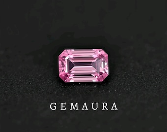 10 x 8 mm naturlig rosa safir – smaragdslipad, klar rodnande rosa ädelsten