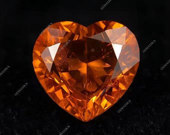 Pietra preziosa di zaffiro arancione pesca taglio cuore da 11,2+ ct
