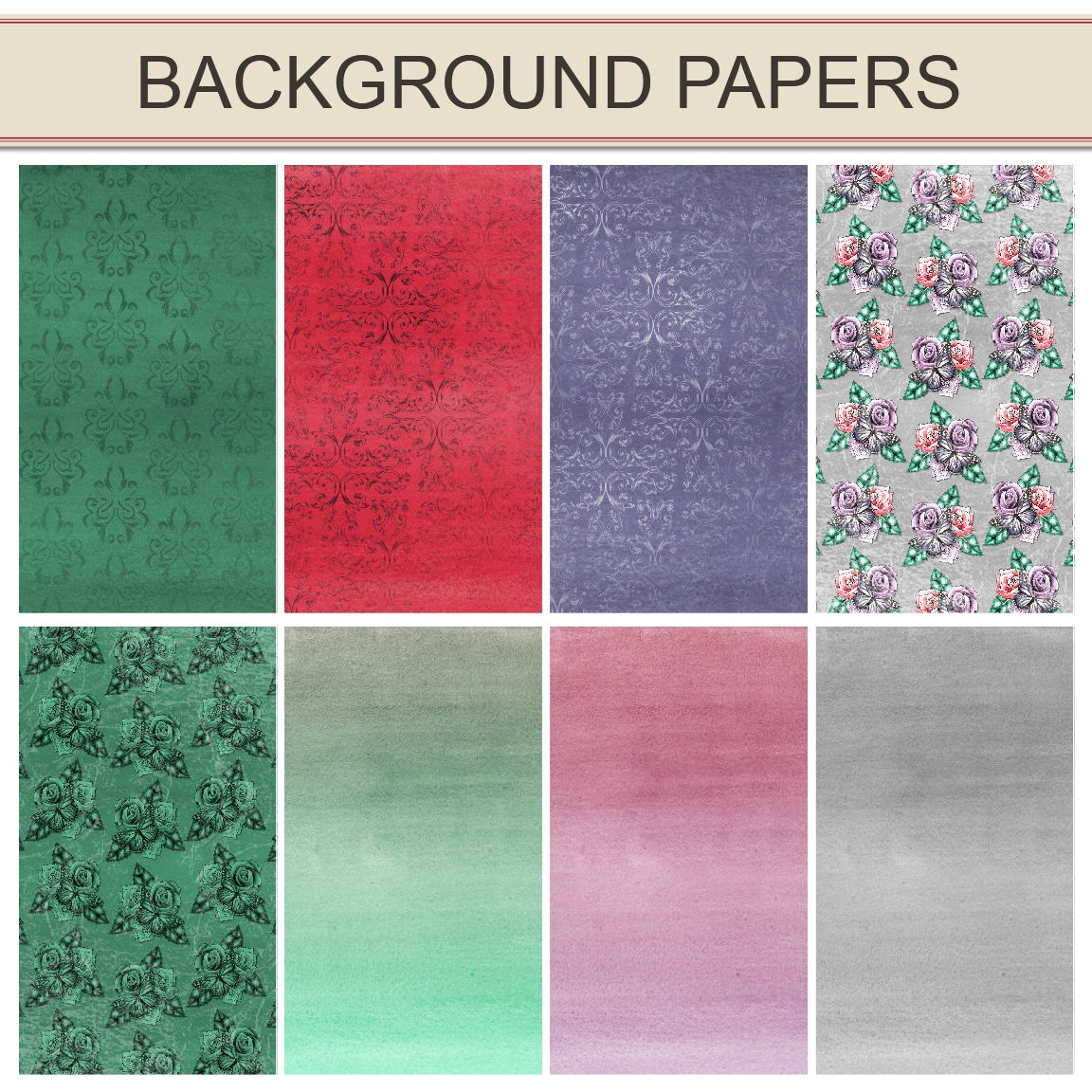 Gothic digital scrapbook kit papers Watercolour card Etsy