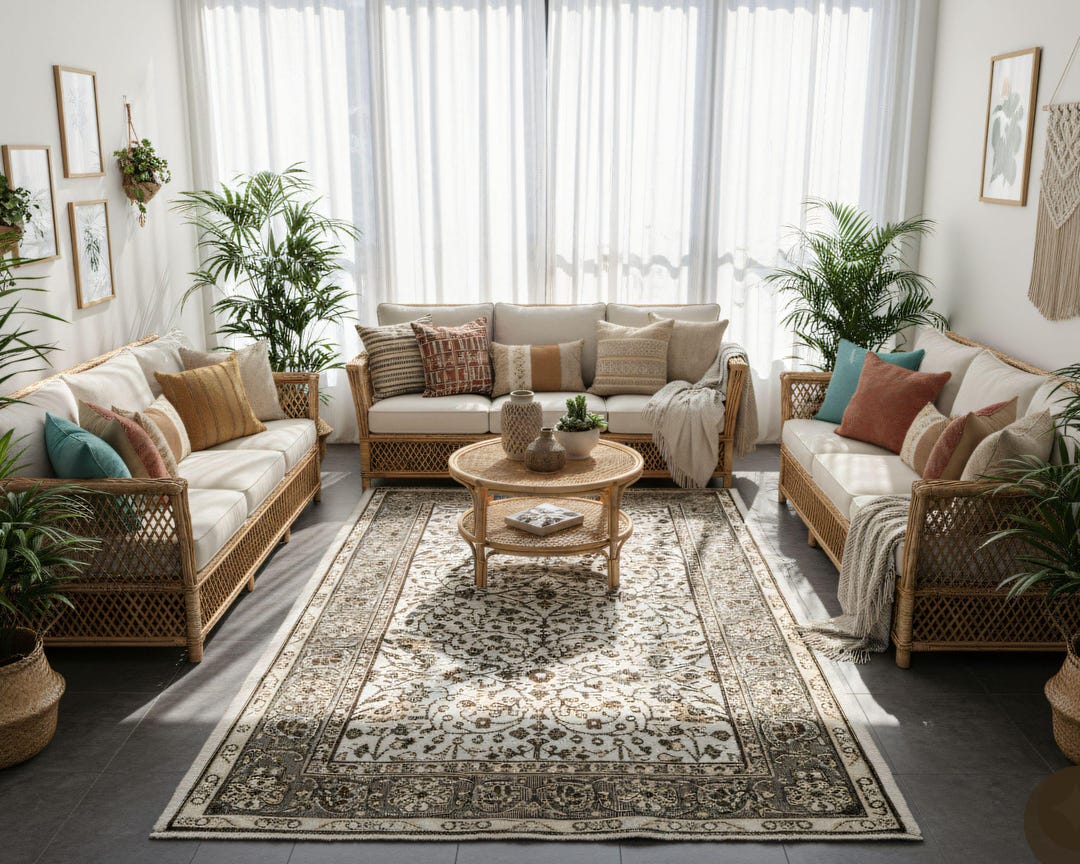 Small Area Rugs Rustic Handmade Vintage Turkish Small Area Rug – 100% Handwoven Wool Cotton ...