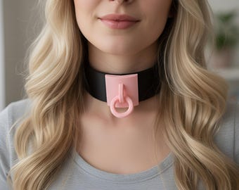 Collar de bondage con candado oculto - 5 cm de alto