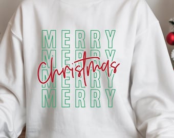 Merry Christmas Graphic Sweatshirt – Cozy Holiday Pullover