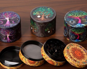 Metal Herb Grinder 50mm Four Layer Design With Pollen Catcher – Durable Spice Grinder For Kitchen Herbs Tobacco Accessories Gift For Him
