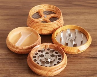 Synthetic Wood Herb Grinder Durable Portable Spice Crusher Manual Grinding Tool Stylish Household Kitchen Accessory Herbs Seasoning Tobacco