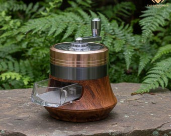 Crank Herb Grinder With Drawer Four Layer Spice Crusher With Magnetic Lid Made Of Zinc Alloy And Plastic For Kitchen Or Gift Use