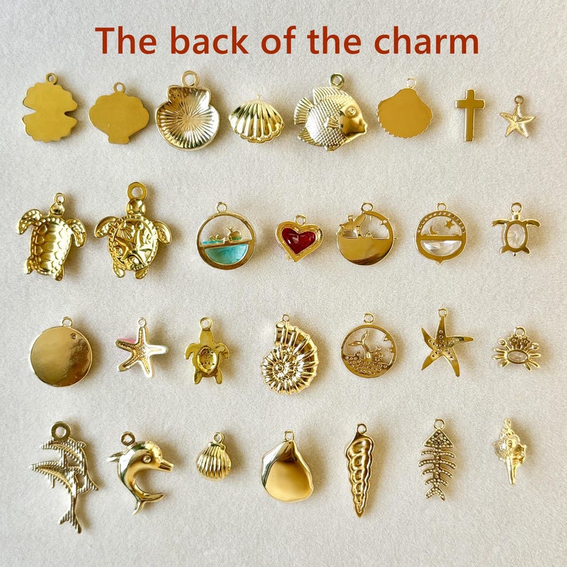 Ocean Series Charms, Gold Charms for Jewelry Making, Journal Charms ...
