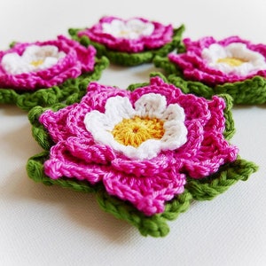 Set of Two Adelie Crochet Flower image 2