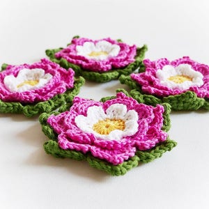 Set of Two Adelie Crochet Flower image 3