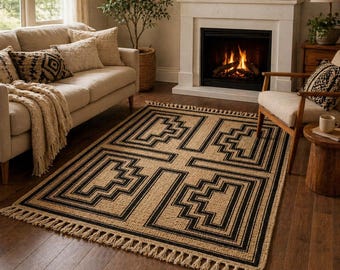 Tappeto floreale blu, tappeto botanico vintage, tappeto in lana trapuntato fatto a mano, tappeto moderno in stile rustico, morbido tappeto per soggiorno, tappeto decorativo quadrato