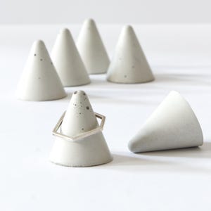Cone Ring Holder, Geometric Jewellery Display Stand or Concrete Photography Plinth Prop and Retail Styling Backdrop