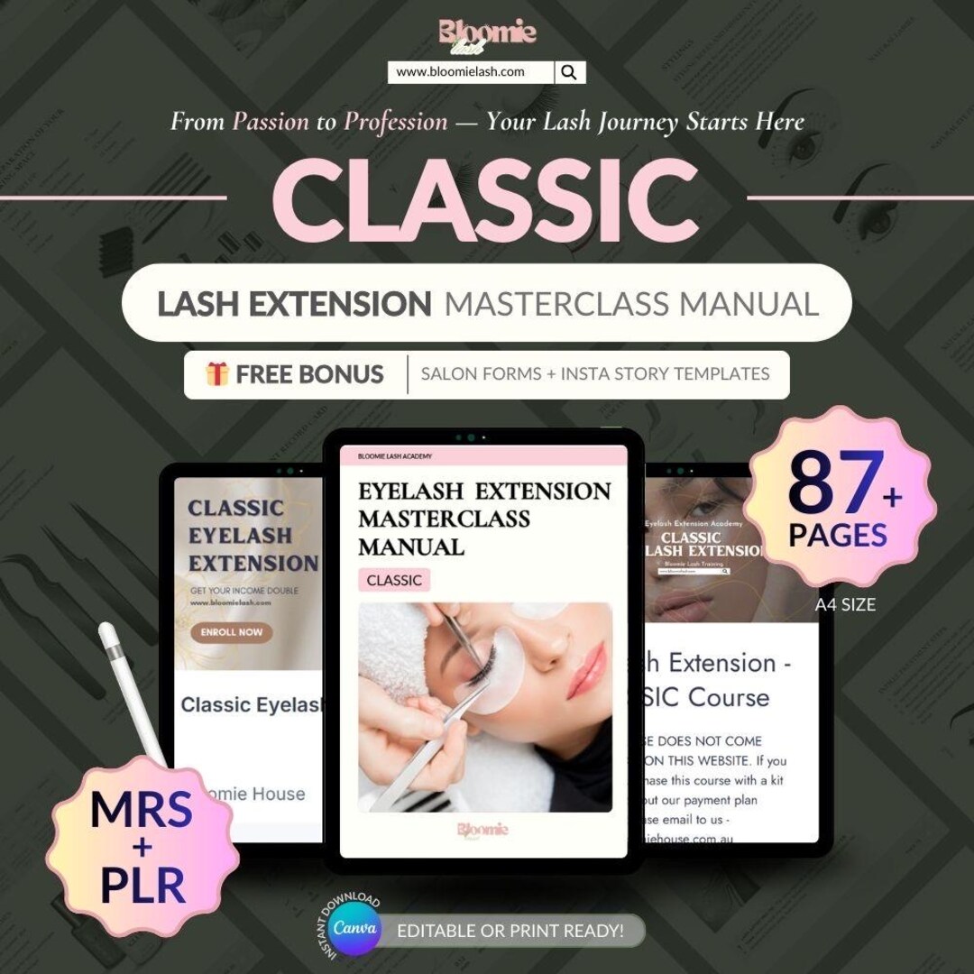 Plantilla de manual de capacitación en extensiones de pestañas / Curso ...