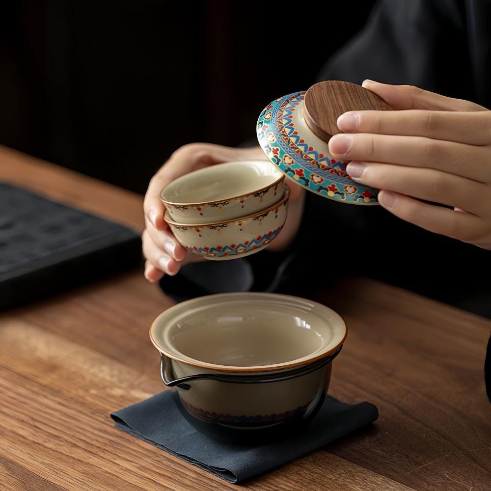 敦煌の絵が描かれた携帯用茶器、旅行用茶器セット - Etsy 日本