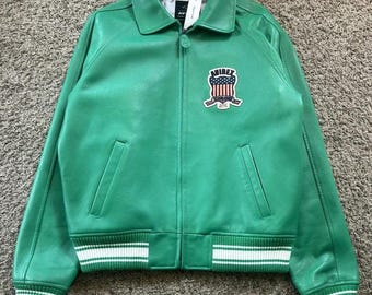 Avirex USA Icon Leather Jacket Premium Quality Cowhide Leather Avirex Classic Varsity Bomber Leather Jacket Street Wear Jacket Gift