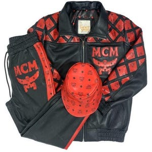 Red Mcm Leather Jacket - Etsy
