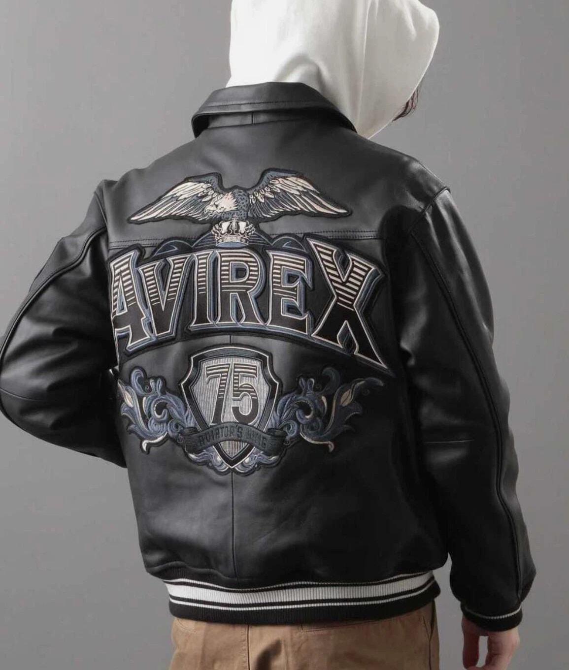 Avirex 75th Anniversary Aviator's King Black Leather Jacket