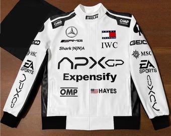 Brad Pitt F1 APXGP White Racing Jacket | F1 Inspired Expensify