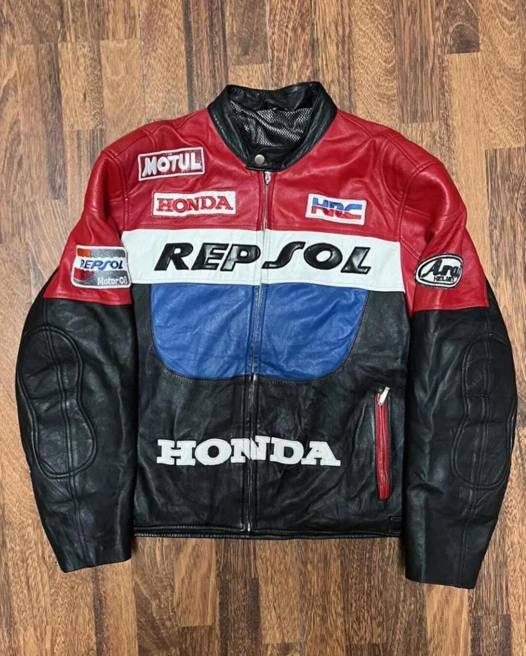 Repsol Honda Racing Leather Jacket | Men’s Motorcycle Biker Jacket Red ...