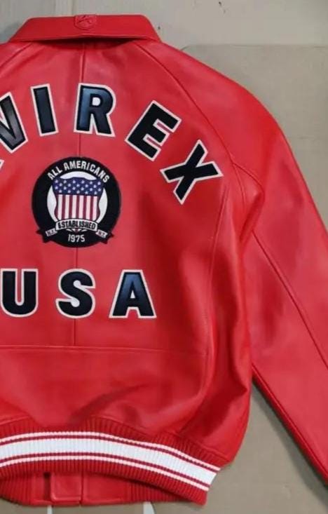 アビレックス USA製 レッドレザージャケット メンズ ボンバースタイル