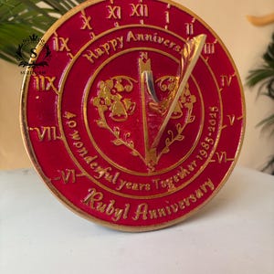 Suzifurn SF1155 Anniversary Sundial Gift for 40 Year Ruby Anniversary in 2025