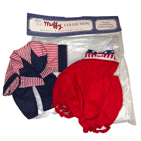 Muffy Vanderbear Doll Hoppy Vanderhare Yankee Doodle Red white and Blue Outfit Set