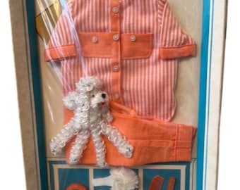 Remco Doll Judy's Coral Pajamas Puppy Dog Set Little Chap 1963 Set MIB NRFB in Box