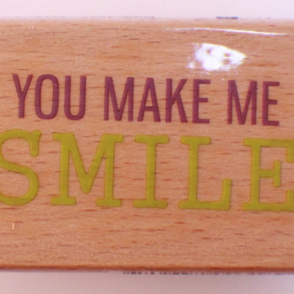 You Make Me Smile Word Writing Quote Studio G Wooden Rubber Stamp #Inv116