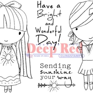 Deep Red Cling Rubber Stamp Rubber Stamp Little Cuties Sunshine Girls