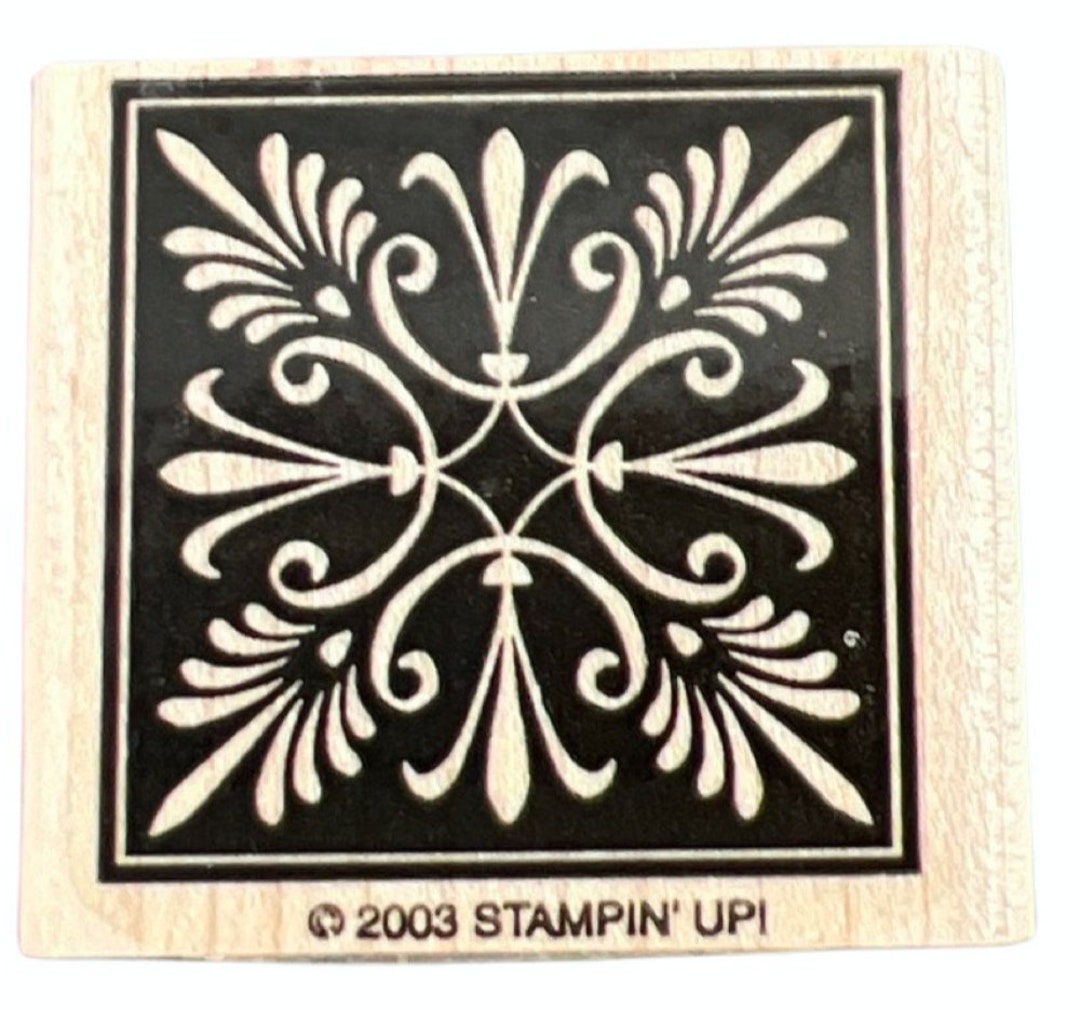 Stampin up Block With Floral Tile Motif Wooden Rubber Stamp Etsy