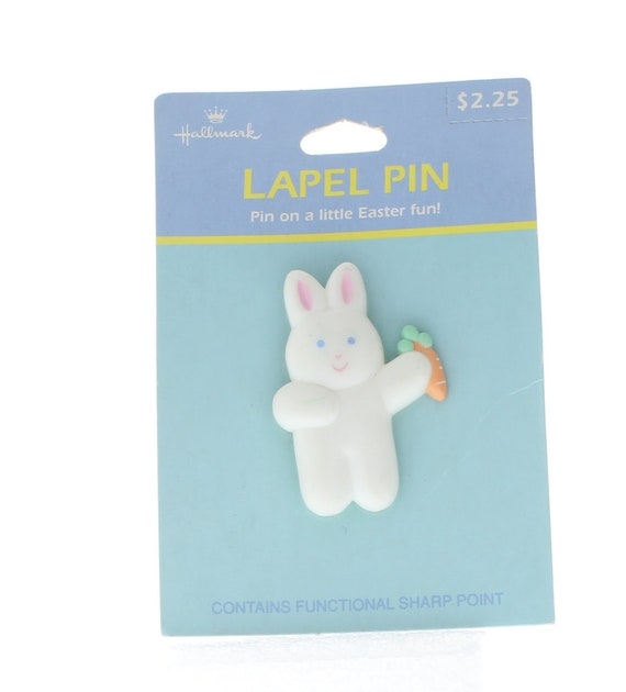 Hallmark Easter Pin Easter Bunny Rabbit Holding a… - image 1