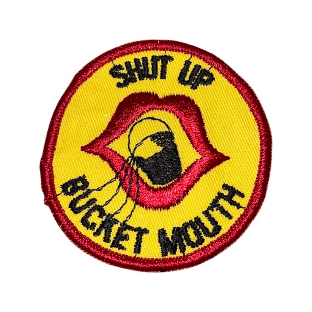 Shut up Bucket Mouth Lips Uniform Patch Etsy