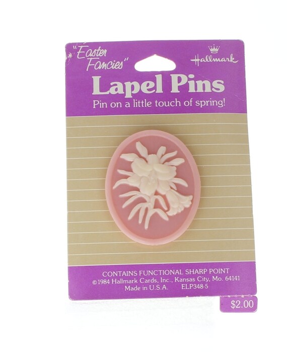 Hallmark Easter Pin Cameo Style Easter Lilly in P… - image 1